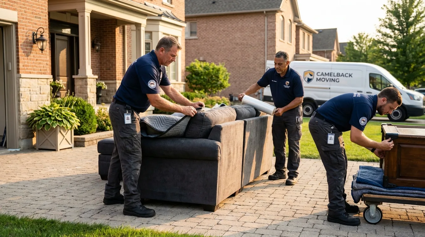 Large estate moving crew wrapping furniture in Ward, AR